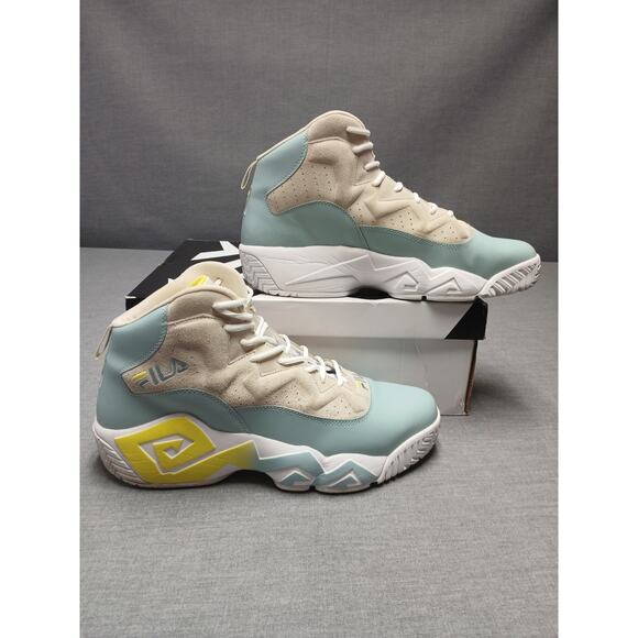 Fila MB Mens 15 Egret Aurora Retro Basketball Shoes Jamal Mashburn 90s High Top main image 4
